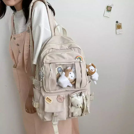 Impermeável Multifuncional Nylon Mochila, Grande Capacidade Saco De Escola, Teenage Book Bag, Travel Bag, Adolescente