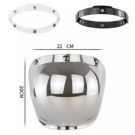 Capacete de motocicleta bolha escudo viseira anti-nevoeiro proteção uv lente hd para capacete retro rosto aberto meio capacete bolha óculos lente