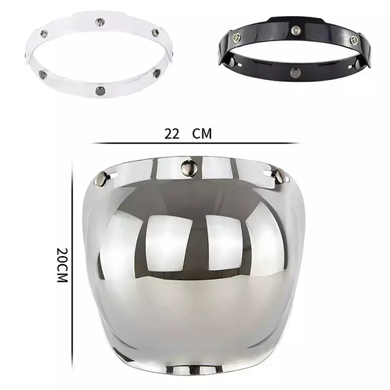 Capacete de motocicleta bolha escudo viseira anti-nevoeiro proteção uv lente hd para capacete retro rosto aberto meio capacete bolha óculos lente