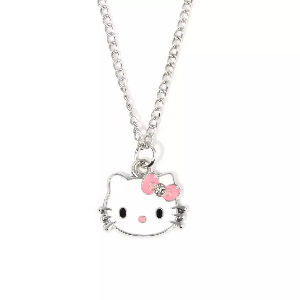 Olá kitty pingente colares moda arco bonito gato colar para mulheres homens jóias acessórios presentes menina metal kt gato pingente
