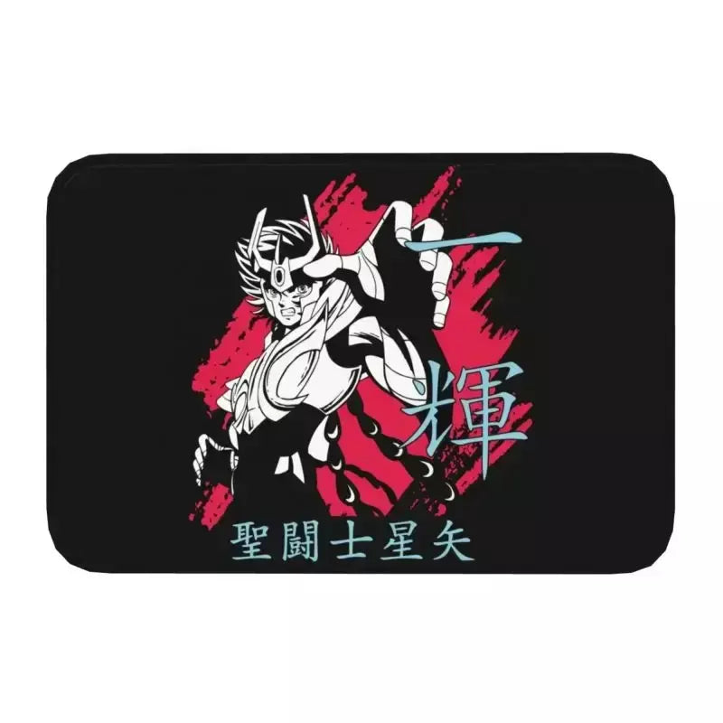 Personalizado cavaleiros do zodíaco saint seiya pegasus fantasia capacho tapete antiderrapante banheiro cozinha garagem tapete 40*60cm