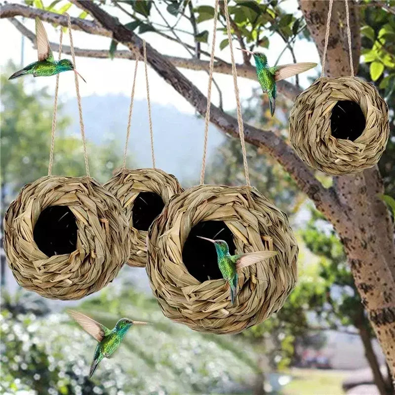 Ninho de pássaros tecido decorativo ao ar livre, Bird Cage Grass Egg Cage, Ninho de papagaio suspenso, Casas para quarto de estimação, Novo, 2024