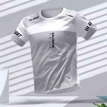 New Hot-Selling Outdoor Running Sports Respirável Quick-Secagem Roupas de Fitness Casual Wear Impressão 3D Em Torno Do Pescoço Adulto T-Shirt
