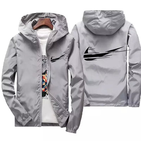 Jaqueta impermeável com capuz masculino, blusão, outwear masculino, streetwear casual, roupas da moda, primavera, outono, 2024
