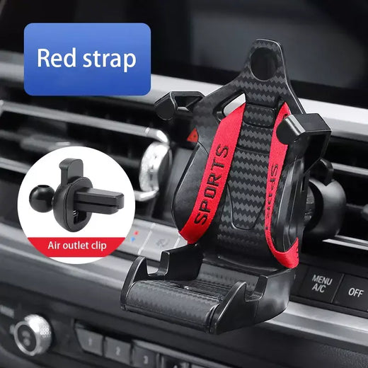 Suporte de telefone padrão de fibra de carbono universal montagem de carro corrida para estilo assento suporte de ventilação de ar para diferentes modelos de telefone gps