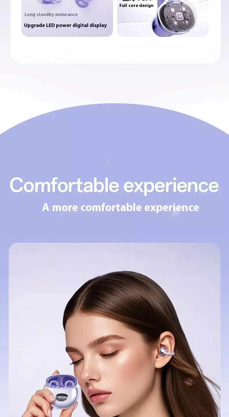 Xiaomi sem fio bluetooth q71 clip-on fones de ouvido alta qualidade som display led música esportes fone de ouvido