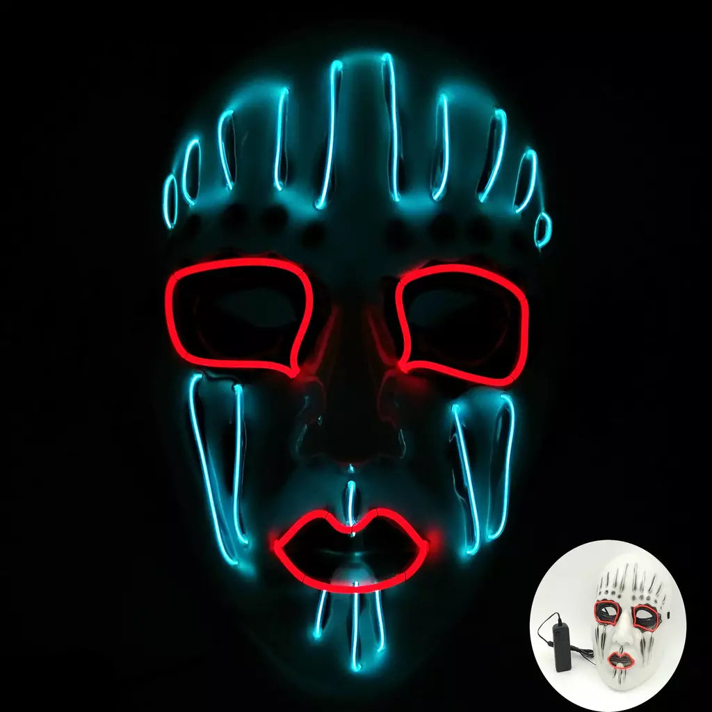 Led slipknot máscara dj halloween masquerade cosplay traje adereços assustador máscara brilhante para adultos homens halloween slipknot máscara