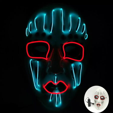 Led slipknot máscara dj halloween masquerade cosplay traje adereços assustador máscara brilhante para adultos homens halloween slipknot máscara
