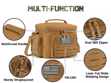 Heavy Duty Tactical Lunch Box para Homens, À Prova de Vazamentos, Isolado, Durável, Saco Térmico, Refeição, Camping, Piquenique, Trabalho