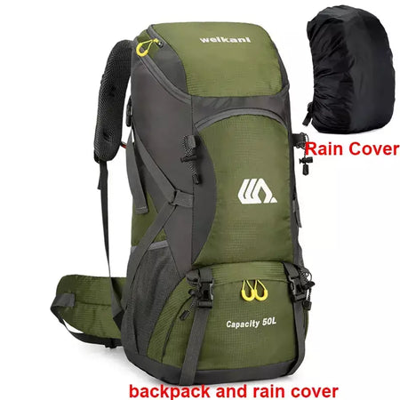 50l mochila de viagem acampamento dos homens grande caminhadas saco turista à prova dwaterproof água esportes ao ar livre escalada montanhismo saco bagagem