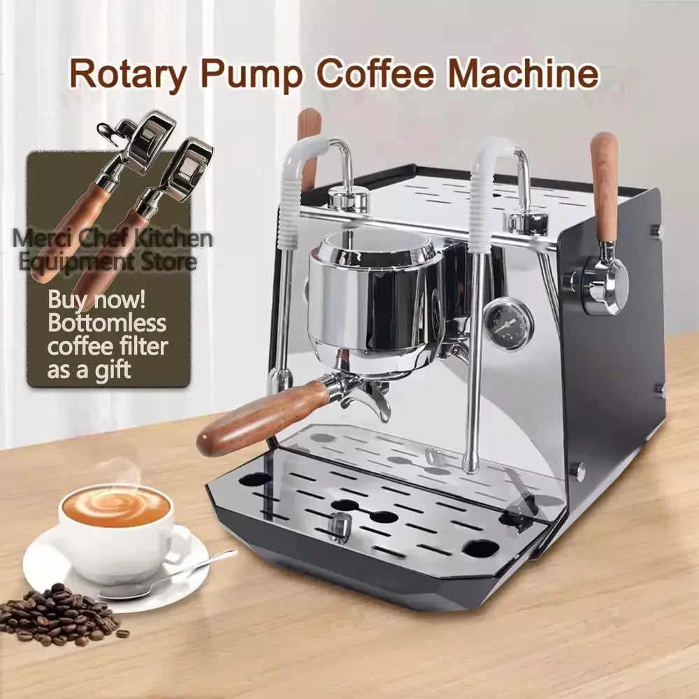 Bomba rotativa máquina de café casa/comercial máquina de café expresso 0.5l + 1l boliers controle de temperatura pid conectar água externa