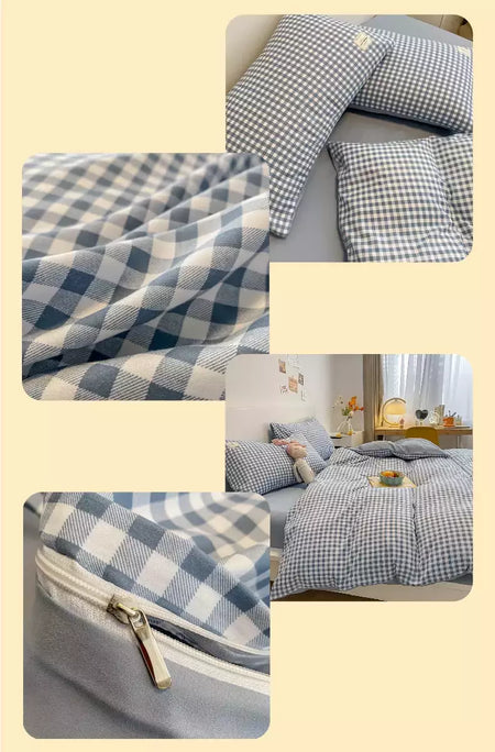 Preto branco pequenos verifica impresso conjunto de cama floral capa edredão fronha conjunto cama folha colcha único rainha rei tamanho