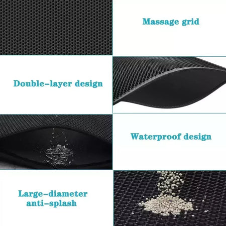 Impermeável Double Layer Pet Litter Mat, Cat Litter Box, Pet WC, Antiderrapante, Areia, Lavável, Limpo, 90x60cm