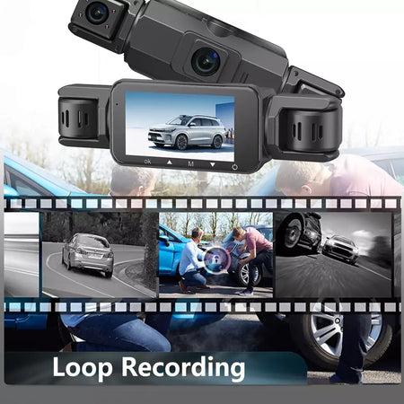 Dashcam para carros 4 canais caixa preta wifi câmera de condução fhd 1080p visão noturna gravação em loop adicionar kit de fio rígido acessórios do carro