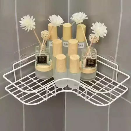 Prateleira De Banheiro De Parede, Prateleiras De Armazenamento De Canto, Suporte Do Shampoo, Rack Cosmético, Cesta De Dreno De Chuveiro De Ferro, Organizador Do Banheiro