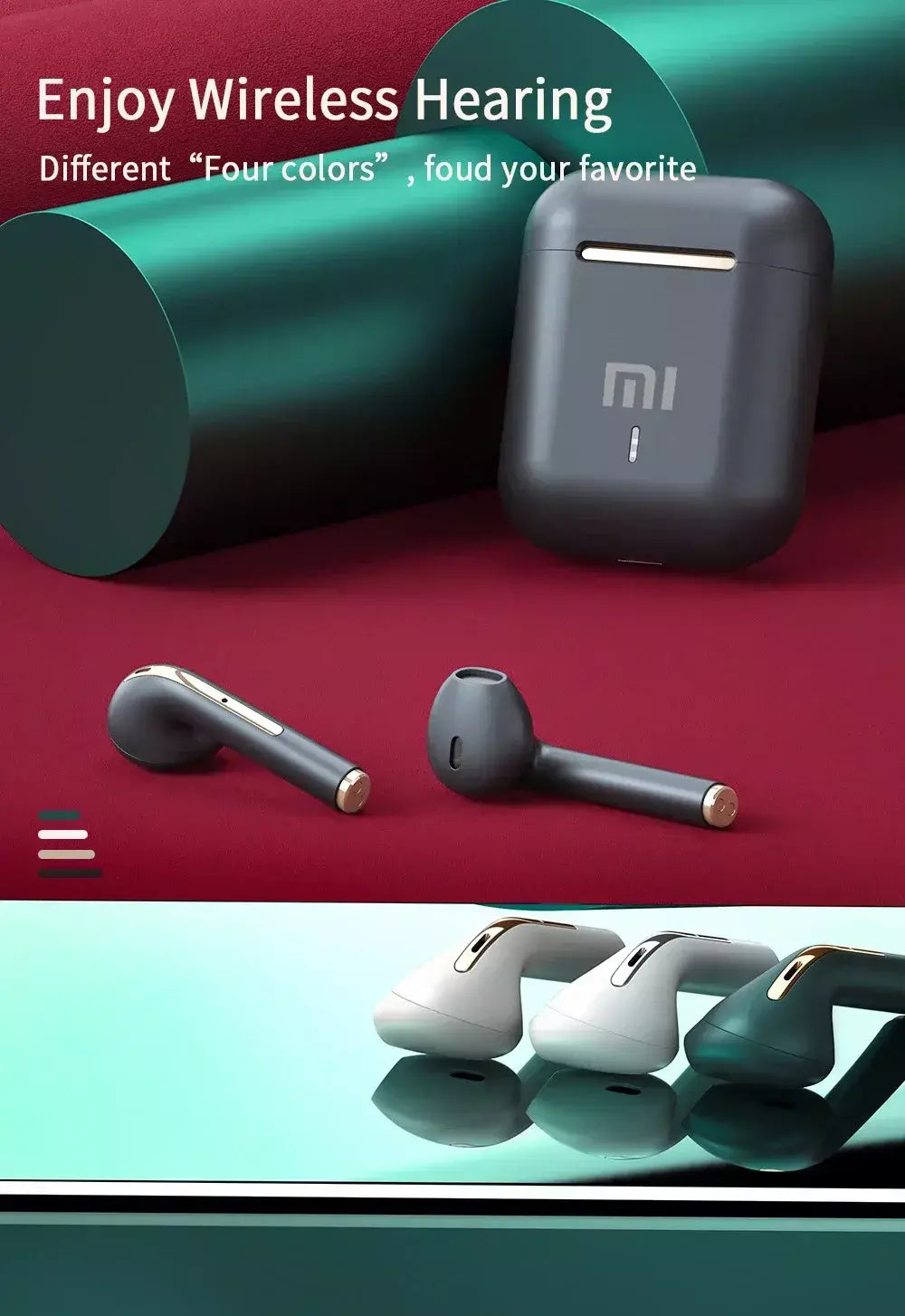 Original xiaomi j18 fone de ouvido sem fio fones bluetooth verdadeiro para estéreo esporte jogo tws fones ouvido no ouvido com microfone toque