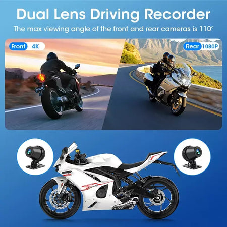 Jmcq portátil 8.1 polegada ip67 à prova dip67 água motocicleta 4k dvr navegação gps sem fio carplay android auto moto gravador monitor