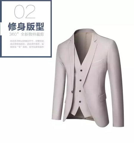Ternos formais masculinos completos, conjuntos elegantes de blazers, roupas de casamento, calças, jaquetas, fantasias de luxo, negócios de casamento, 2 peças
