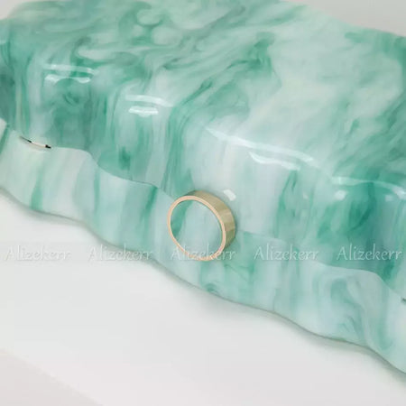 Alizekerr onda-como caixa de acrílico sacos de noite feminino 2024 boutique elegante marmorizado bolsas de embreagem e bolsas festa de casamento
