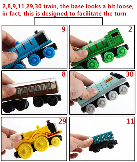 10 pçs/set trens de madeira magnética brinquedos pista veículo ferroviário locomotiva de madeira modelo de transporte para thomaing trem brinquedo presente crianças