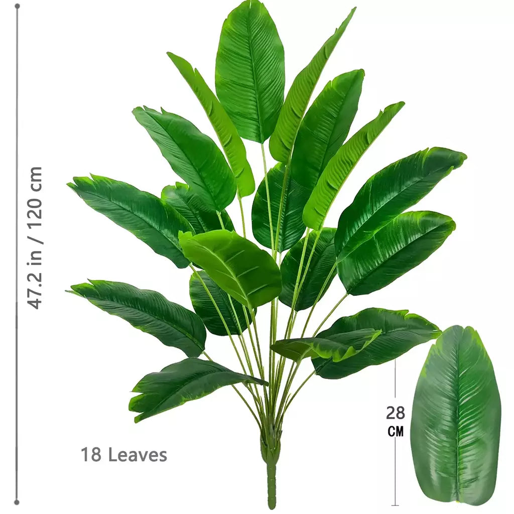 65-125cm/47.2in grande palmeira tropical falso banana planta folhas toque real strelitzia reginae planta de plástico para casa jardim