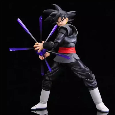 Novo 14cm anime dragon ball preto goku zamasu figura de ação super saiyan filme versão dbz modelo com vários acessórios brinquedos
