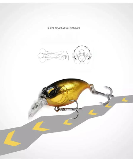 38mm 8g topwater mini crankbait isca de pesca flutuante wobbler isca dura artificial para pique walleye baixo plástico swimbait enfrentar