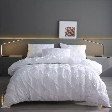 Monocromático confortável Quilt Cover para adultos, roupa de cama, White Bed Cover, fronha, Queen e King Duvet Cover Set, luxo, novo, 3PCs