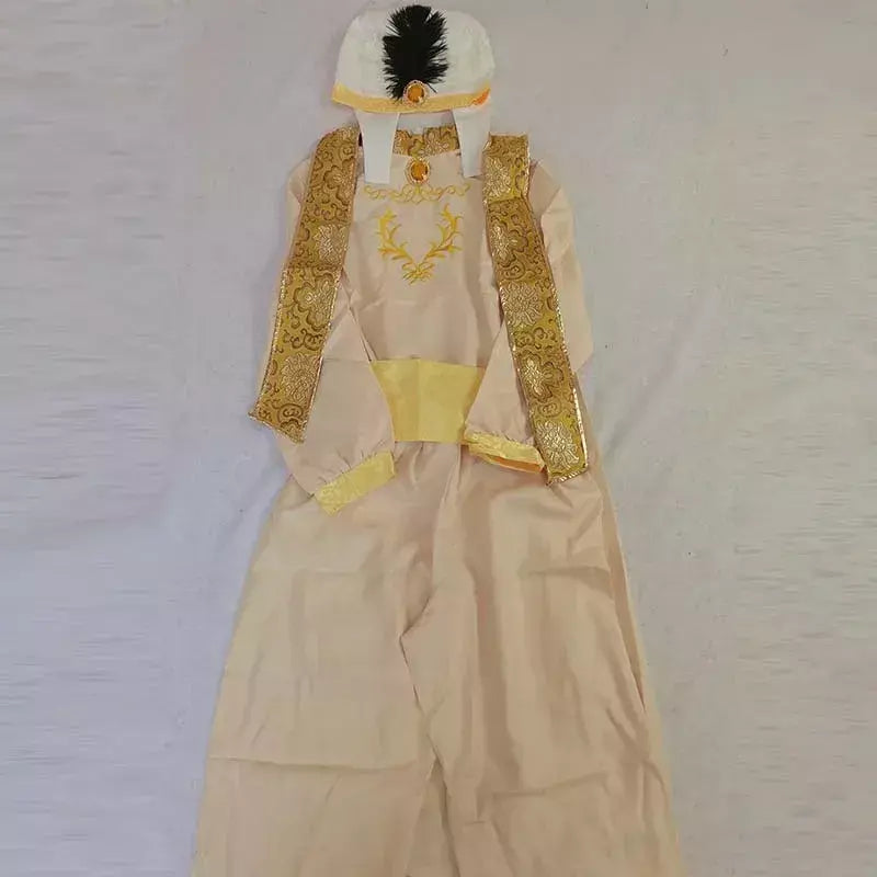 Adulto árabe príncipe cosplay traje conto de fadas magia maravilhosa lâmpada árabe príncipe roupas para o desempenho palco do dia das bruxas