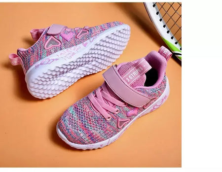 Meninas sapatos casuais luz malha tênis crianças verão primavera outono tenis bonito esporte dos desenhos animados feminino correndo meia calçado