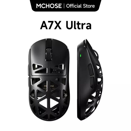 Mchoose a7x ultra liga de magnésio mouse para jogos sem fio paw3950 ti sensor omron óptico 8000hz ultra-alta taxa de pesquisa macros