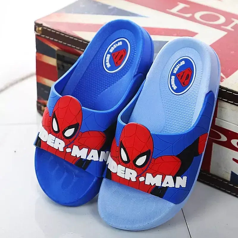 Disney crianças casa chinelos crianças dos desenhos animados spiderman meninos meninas sola macia sapatos antiderrapantes wearable em todas as estações