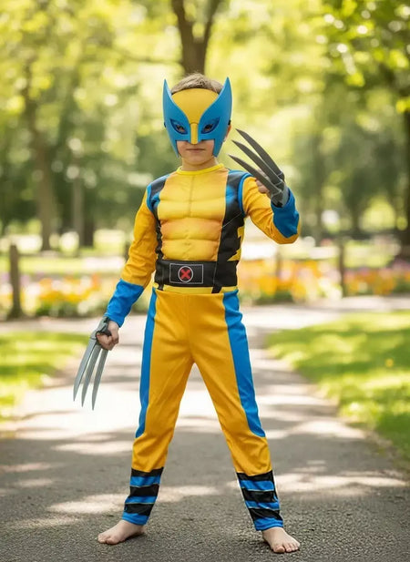 Conjunto de fantasia de super-herói wolverin para halloween, leve e confortável, dramatização, cosplay, festa, performance, diversão, criativa, meninos