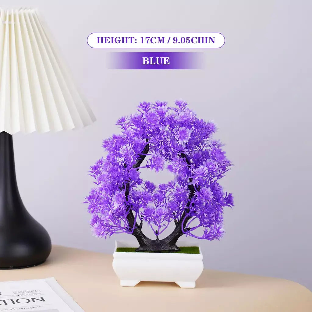 Plantas artificiais em vaso bonsai lindas pequenas plantas de árvore flores falsas ornamentos em vaso para casa jardim decoração oficial do hotel
