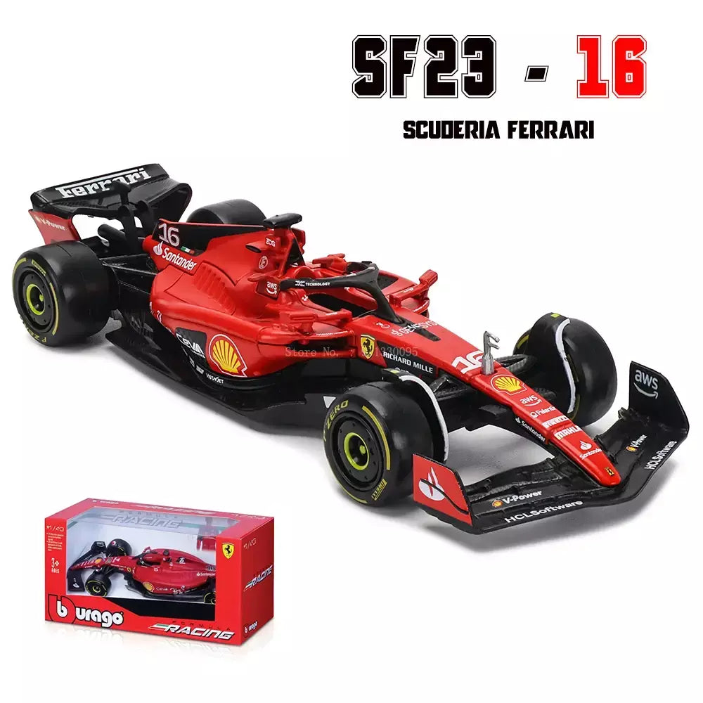 Bburago 1:43 2024 2023 F1 Scuderia Ferrari SF24 SF23 # 16 lecler # 55 sainz jr liga carro de luxo fundido modelo de carro série de brinquedos