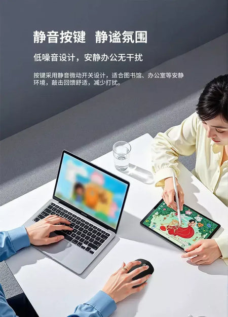 Mouse sem fio Lenovo Business Office Mouse silencioso Design ergonômico compatível com múltiplas plataformas Conexão 2,4g, fonte de alimentação de bateria seca de 1,5V, o produto não inclui baterias