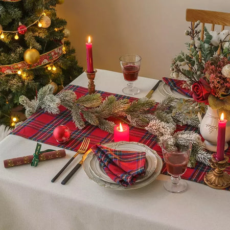Classic Scottish Tartan Plaid Cloth Guardanapos, casa, hotel, decoração de mesa de jantar, Natal, 40x40cm, 4pcs por conjunto, 2023