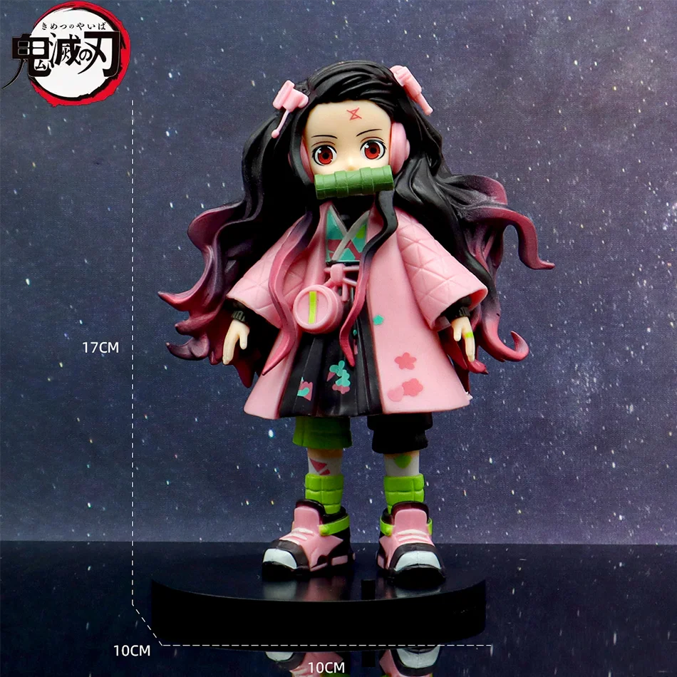 Anime 15cm demon slayer figura nezuko tanjirou zenitsu inosuke kyoujurou giyuu kawaii qposket pvc modelo brinquedos crianças presente