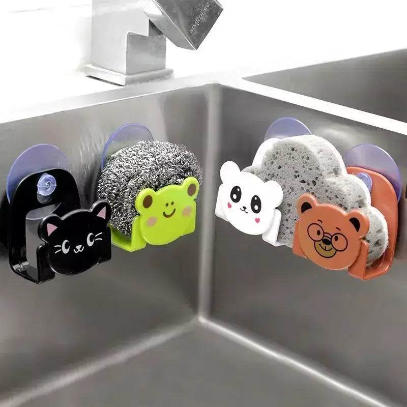 Ferramentas organizadoras acessórios de cozinha dos desenhos animados esponja pano rack armazenamento decoração para casa para suprimentos cozinha gadgets 1pcs