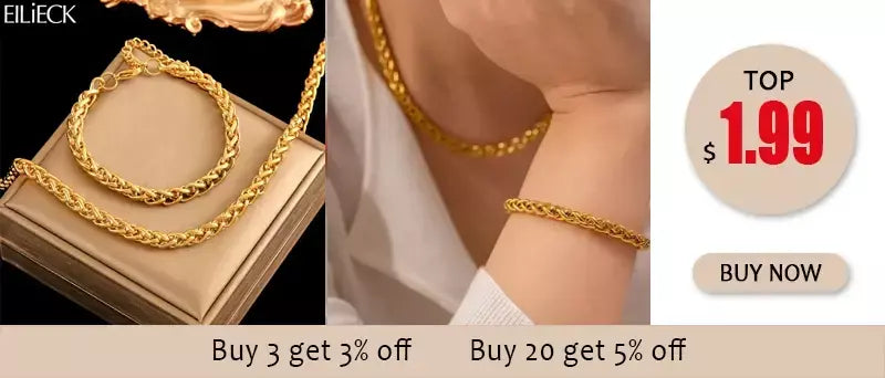 Eilieck 316l aço inoxidável metal charme corrente colar jóias de declaração 18k pvd banhado colar de pescoço corrente para mulher