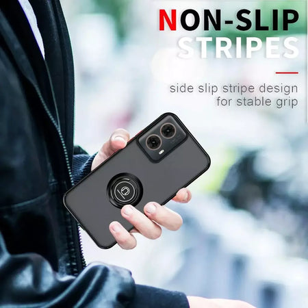 Armadura fosca caso para motorola moto g35 g55 g54 g84 g14 g72 g85 g75 g15 g05 g34 g24 s50 e13 g13 anel titular à prova de choque coque