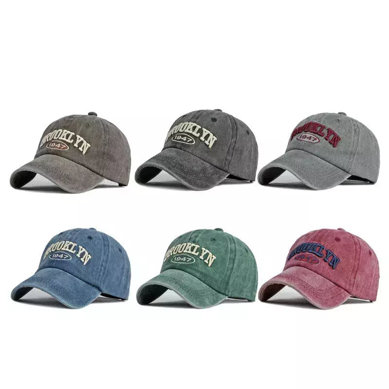 Boné de beisebol para quatro temporadas masculino e feminino, casual retrô lavado de algodão, bordado snapback, proteção solar unissex, verão, 4 estações