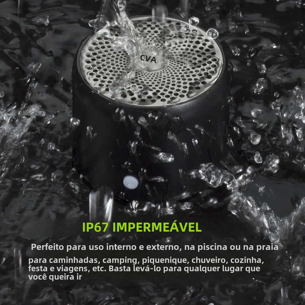 EWA A106 Pro Mini alto-falante Bluetooth com radiador de graves personalizado, IPX7 à prova d'água, alto-falantes super portáteis, estojo de viagem embalado