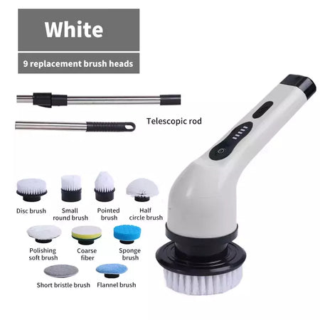 Escova de limpeza elétrica 9 em 1, purificador elétrico, ferramentas de limpeza elétrica, salão, cozinha, banheiro, utensílios de limpeza
