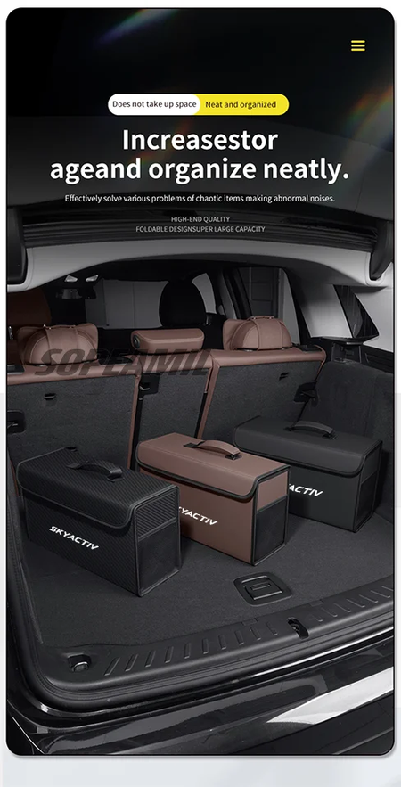 Caixa organizadora de porta-malas de carro, caixa traseira, armazenamento de arrumação, para mazda 3 6 skyactiv atenza cx30 cx60 cx70 cx3 cx5 cx9 mx5 bt50 bl