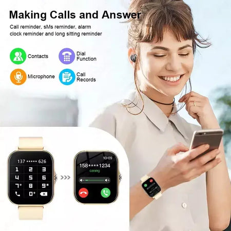 Xiaomi mijia 2025 novo relógio inteligente bluetooth chamada música freqüência cardíaca monitor de pressão arterial smartwatch para mulheres presentes do feriado
