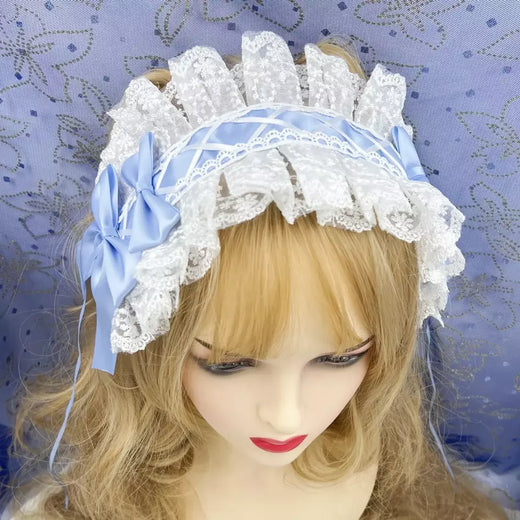Laço japonês fita Lolita cocar, orelhas na cabeça bandana, empregada anime cosplay acessórios para o cabelo, 2024