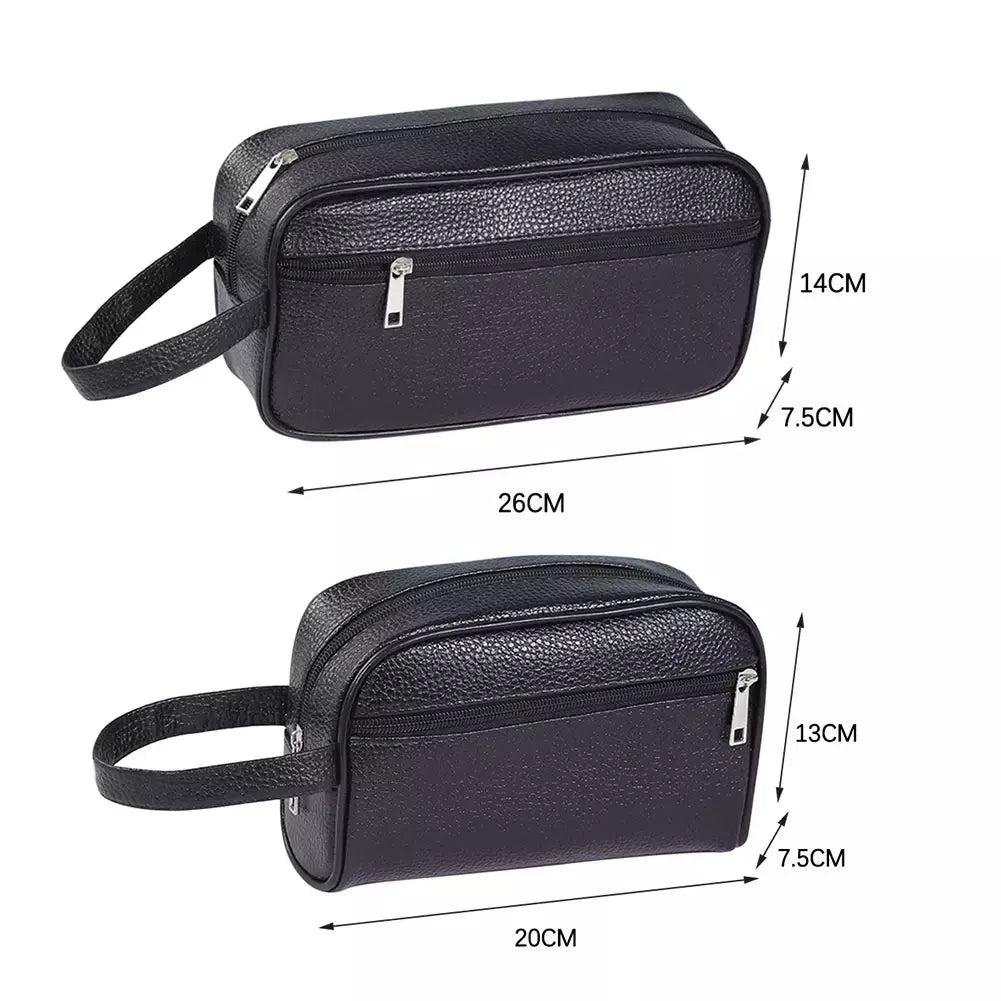 Bolsa de pulseira de couro PU vintage para homens e mulheres, cor pura, pequena, para armazenamento de celulares