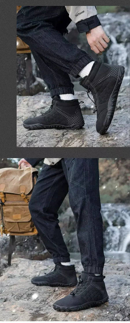 2024 novas botas de inverno para homens neve descalço mulheres ao ar livre antiderrapante pele quente tênis casuais plus size botas de tornozelo sapatos de caminhada