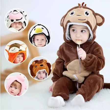 Macacão de flanela para bebés, Macacão Kigurumi, Macaco, Unicórnio, Vaca, Leão, Animal Cosplay, Pijama para 1 a 4 anos Crianças, Meninos, Inverno